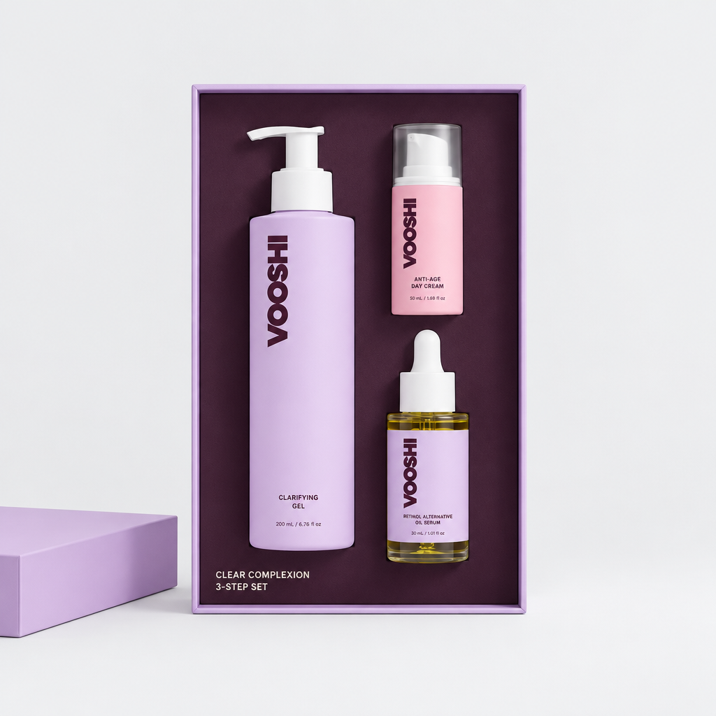 Clear Complexion Set, open gift box — VOOSHI