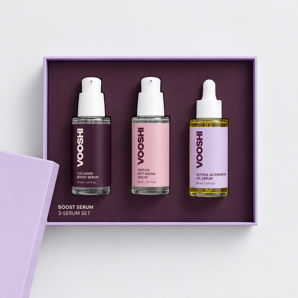 Boost Serum Trio, open gift box — VOOSHI