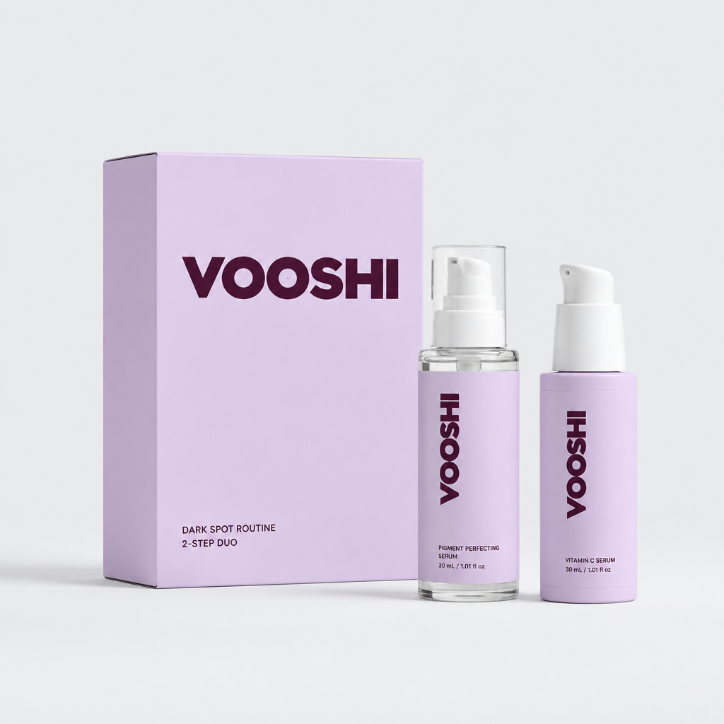 VOOSHI Dark Spot Routine Duo, lilac gift box with two serums