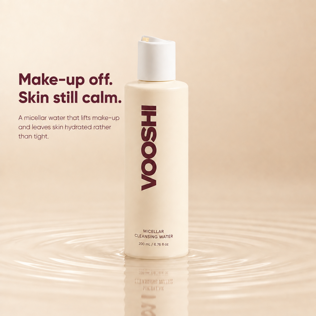 Make-up off, skin still calm - VOOSHI Micellar Cleansing Water