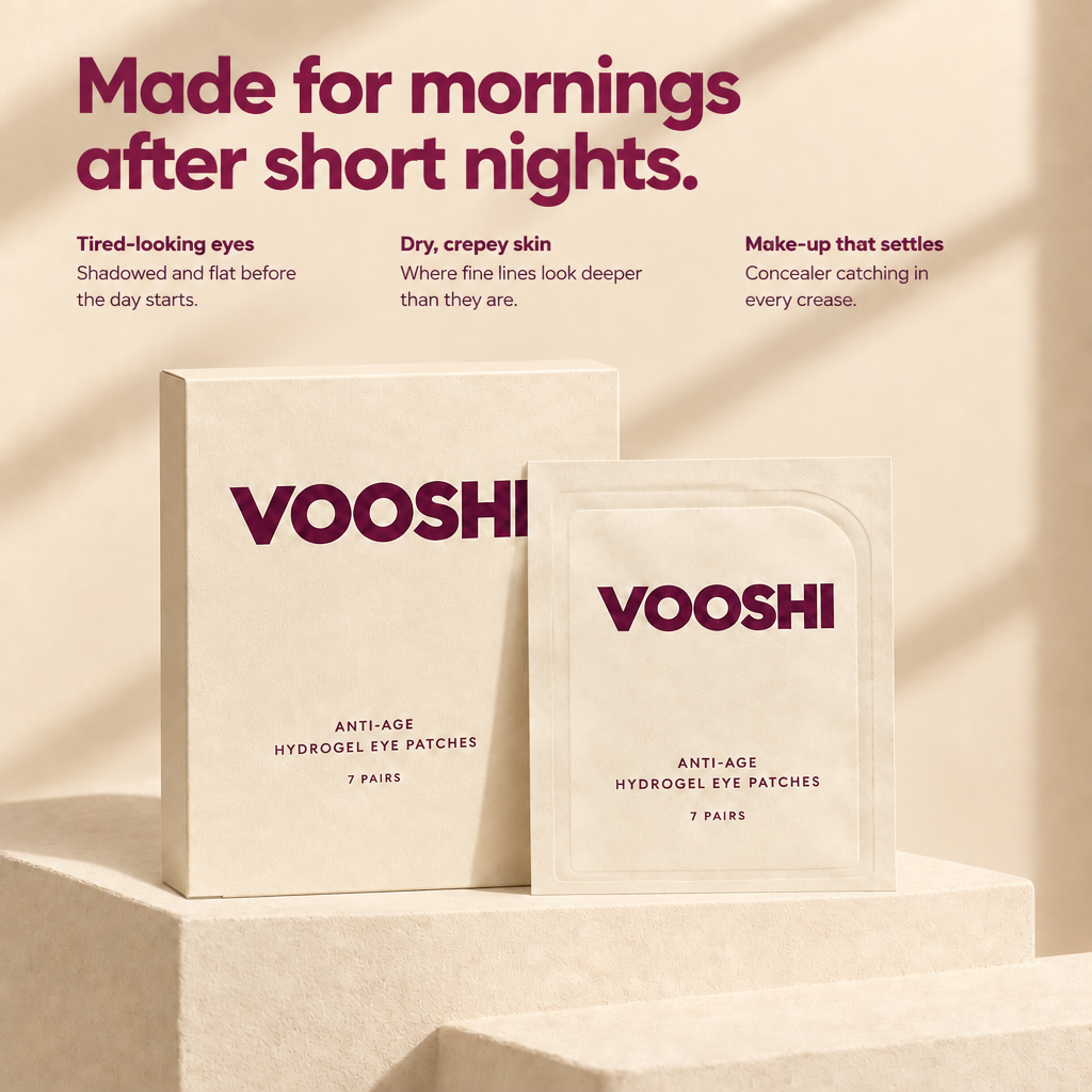 Made for mornings after short nights - VOOSHI Anti-Age Hydrogel Eye Patches