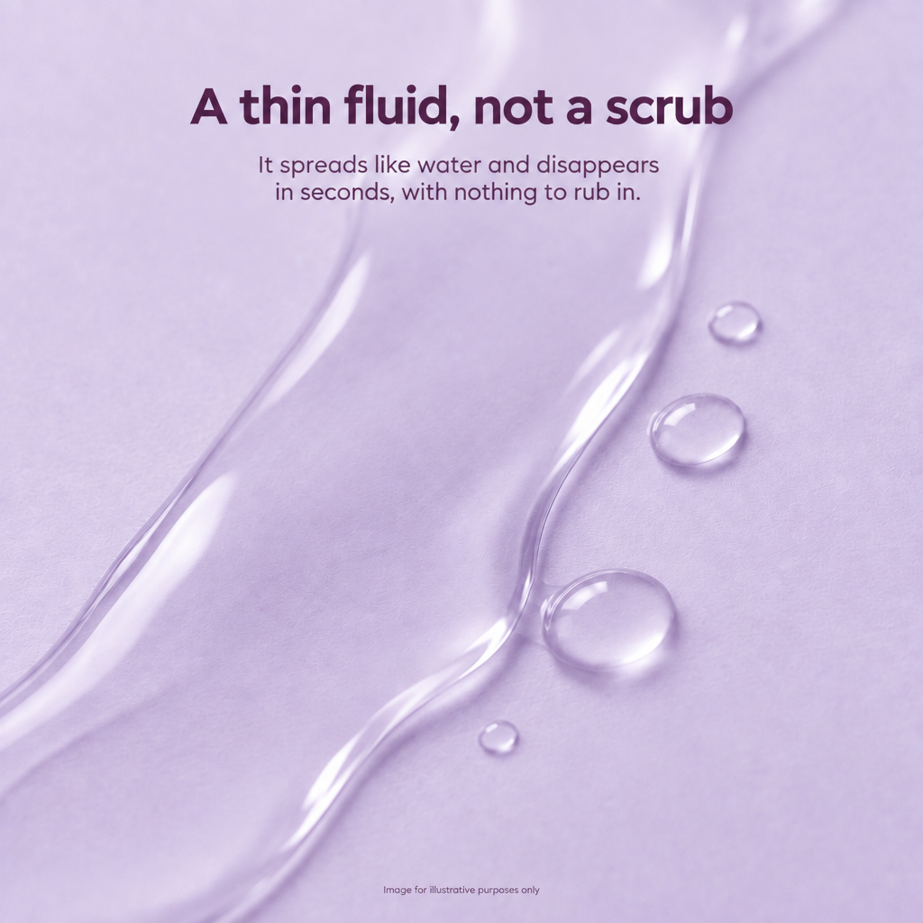 A thin fluid, not a scrub - VOOSHI AHA Peeling Concentrate texture
