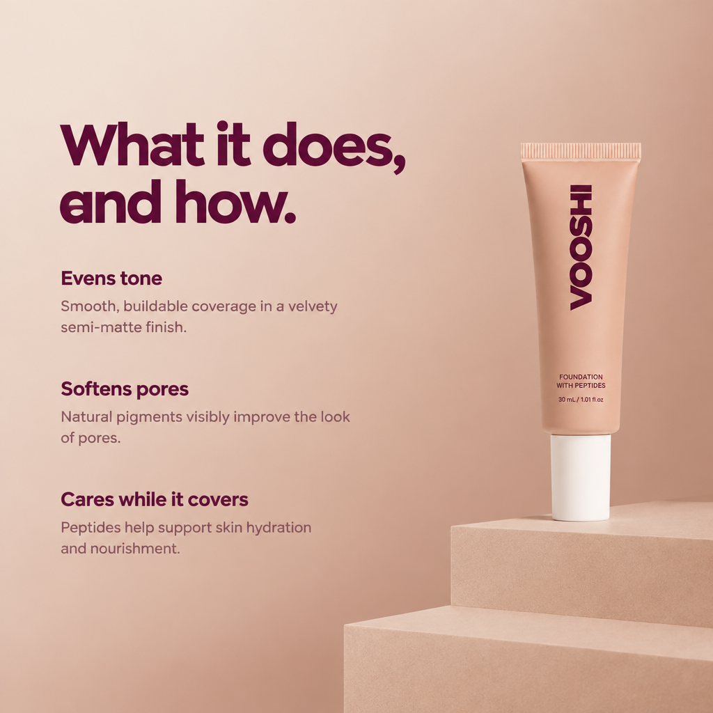 What it does and how - VOOSHI Foundation with Peptides
