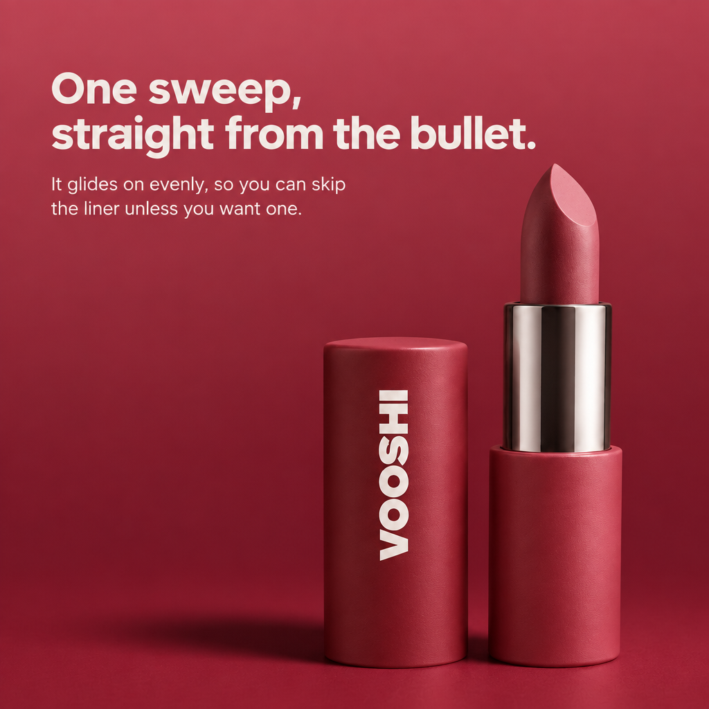 One sweep, straight from the bullet - how to use VOOSHI Matte Lipstick