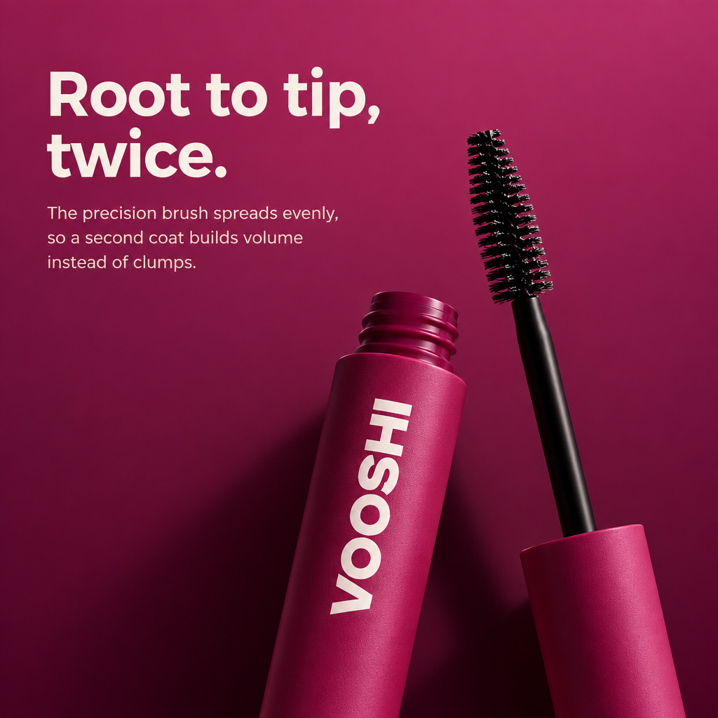 Root to tip, twice - how to use VOOSHI Lengthening and Volumising Mascara