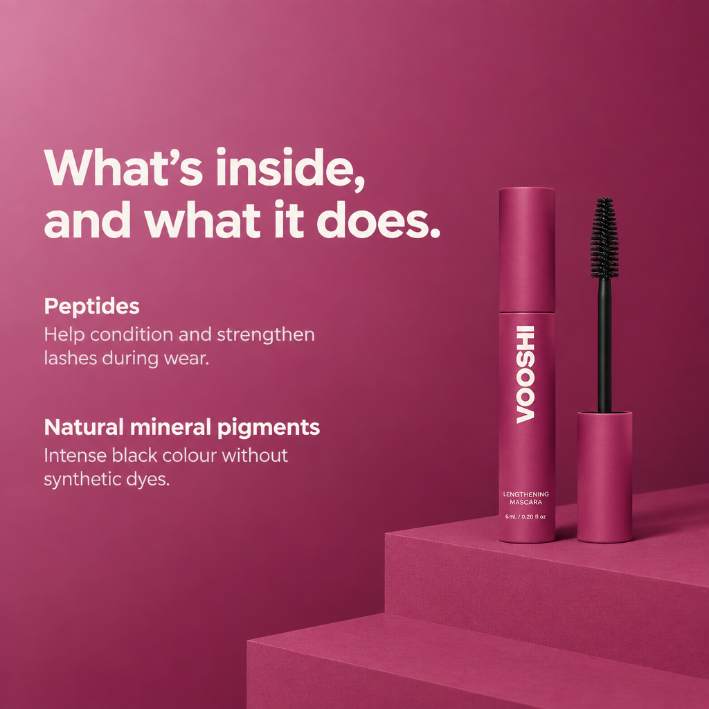 Key ingredients and what they do - VOOSHI Lengthening and Volumising Mascara