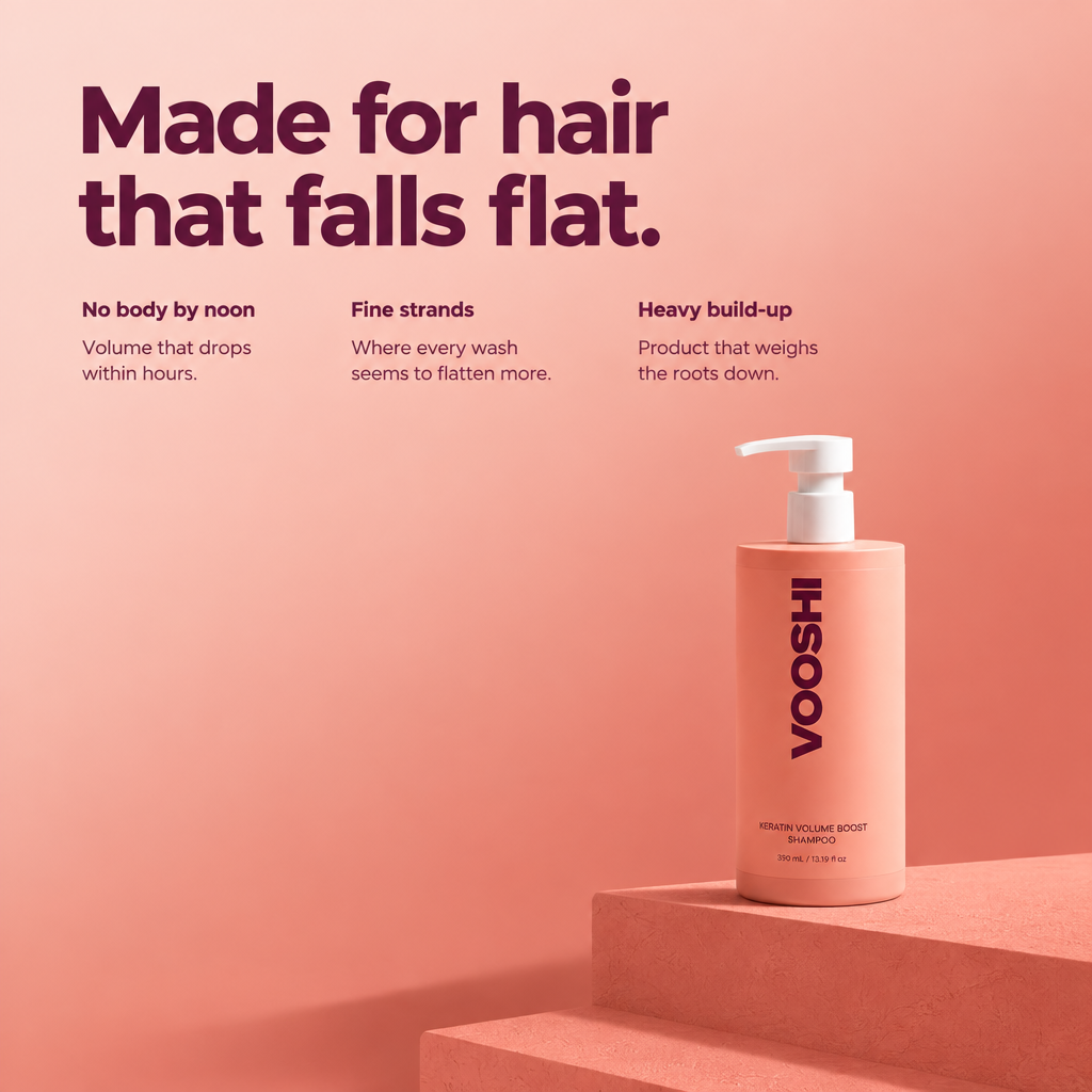 Made for hair that falls flat - VOOSHI Keratin Volume Boost Shampoo