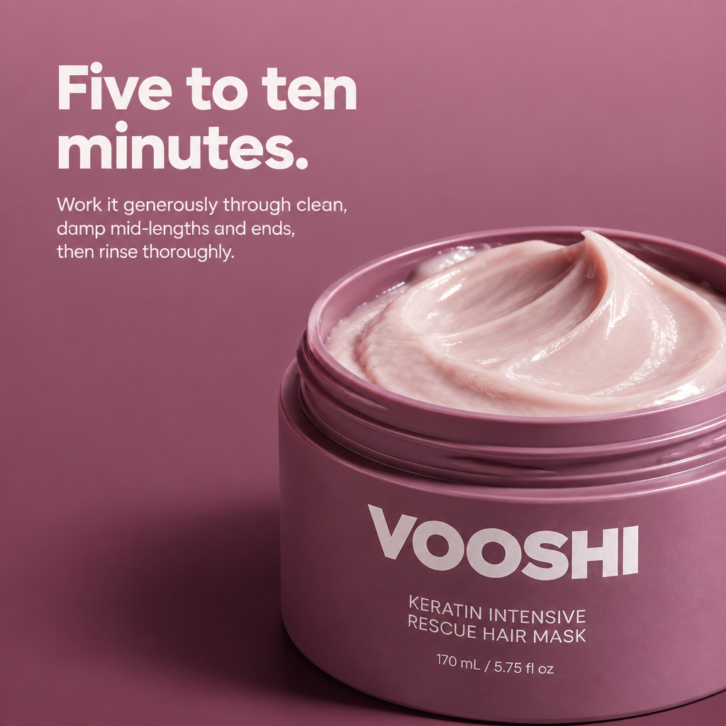 Five to ten minutes - how to use VOOSHI Keratin Intensive Rescue Hair Mask
