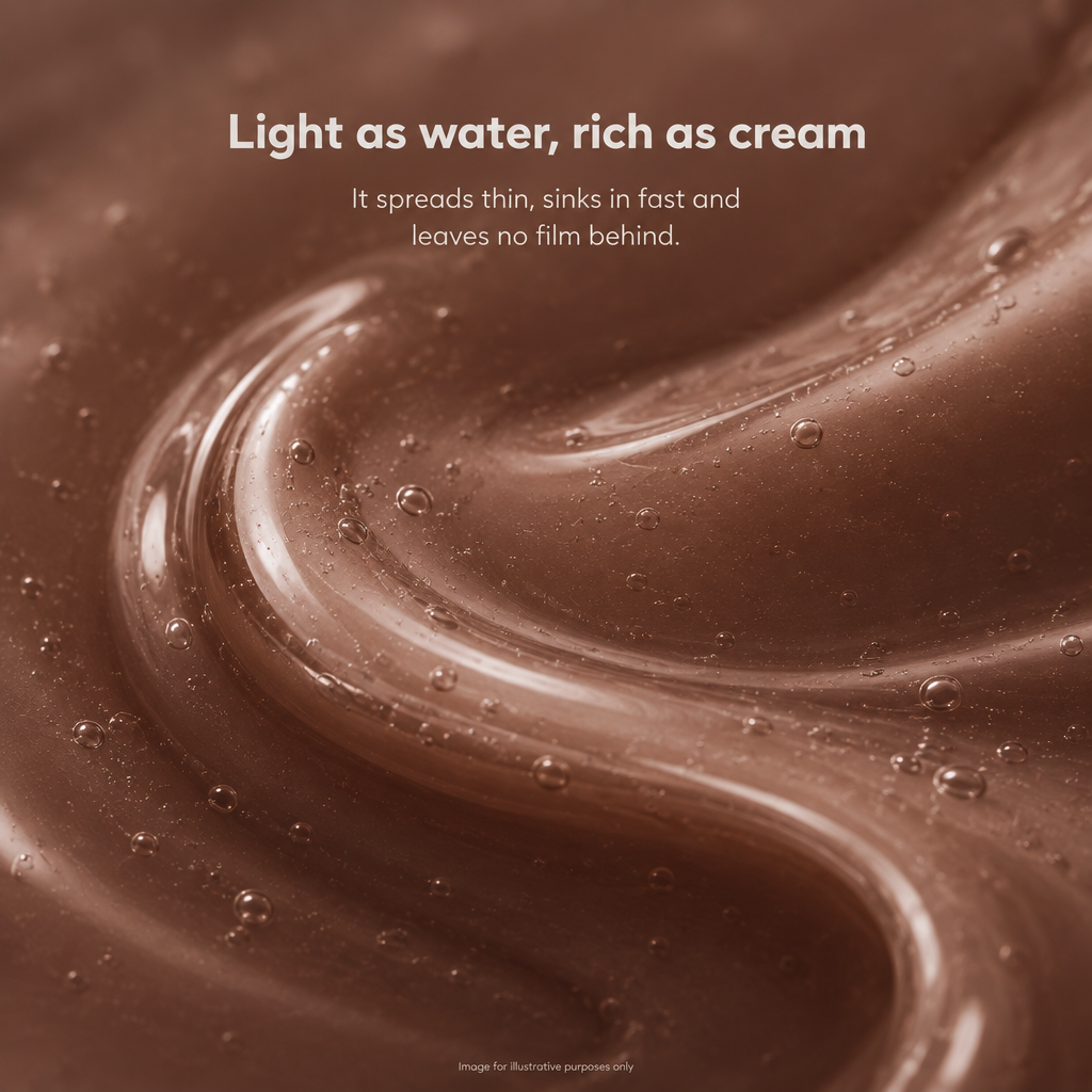 Light as water, rich as cream - VOOSHI Silk Skin Body Serum texture