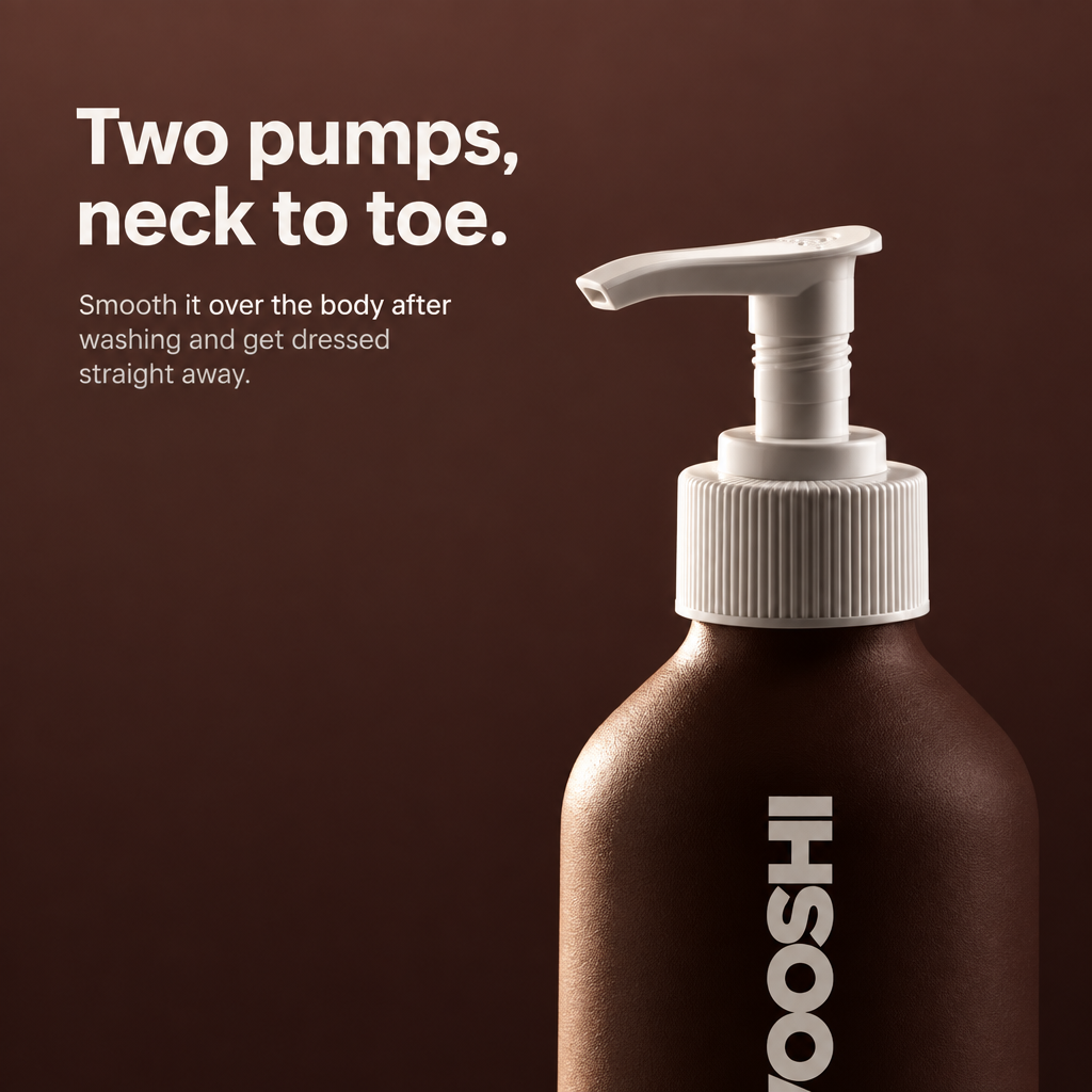 Two pumps, neck to toe - how to use VOOSHI Silk Skin Body Serum