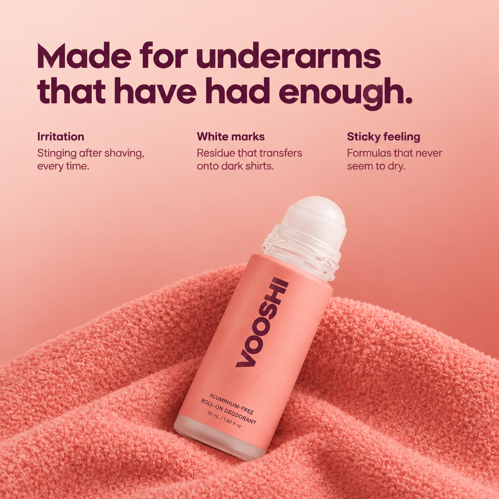 Made for underarms that have had enough - VOOSHI Aluminium-Free Roll-On Deodorant