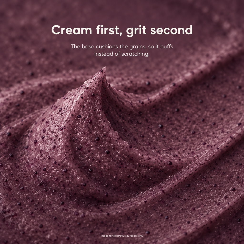 Cream first, grit second - VOOSHI Icelandic Volcano Face and Body Scrub texture