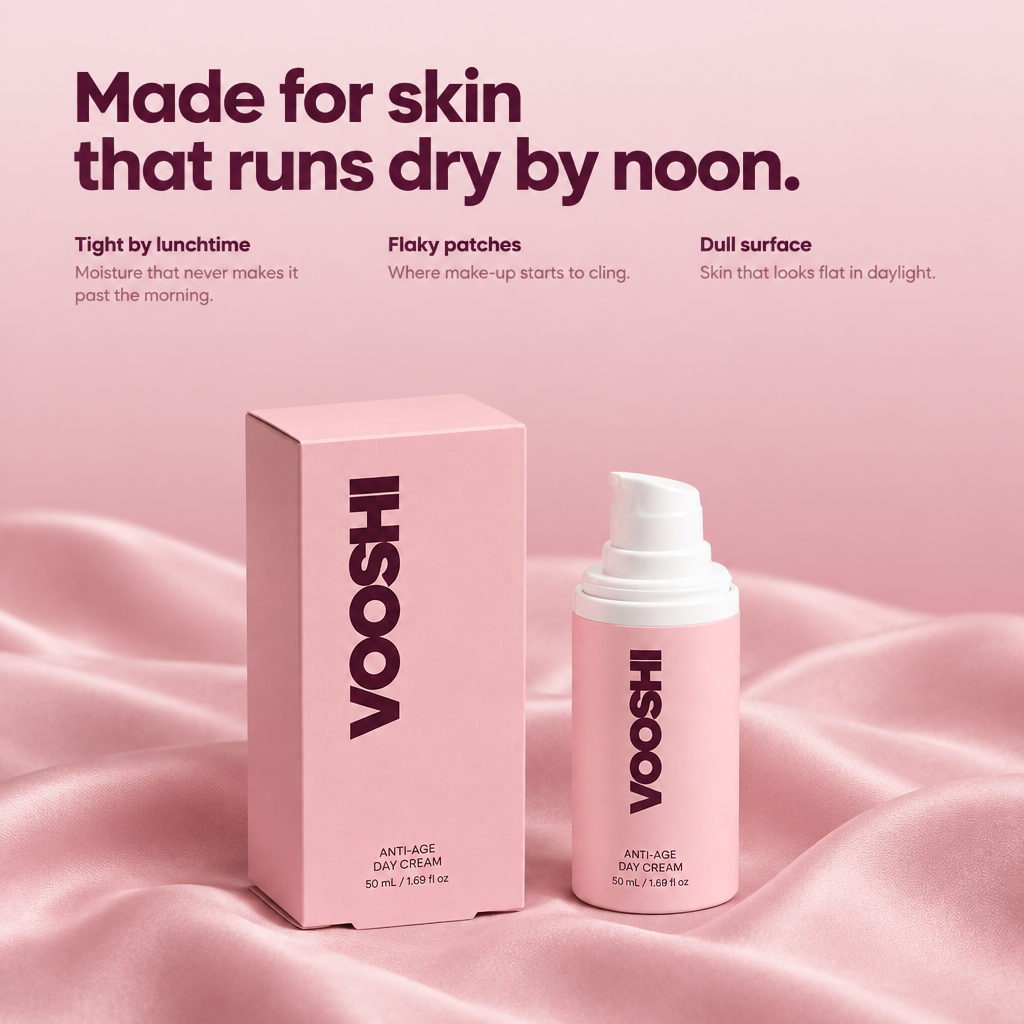 Made for skin that runs dry by noon - VOOSHI Anti-Age Day Cream