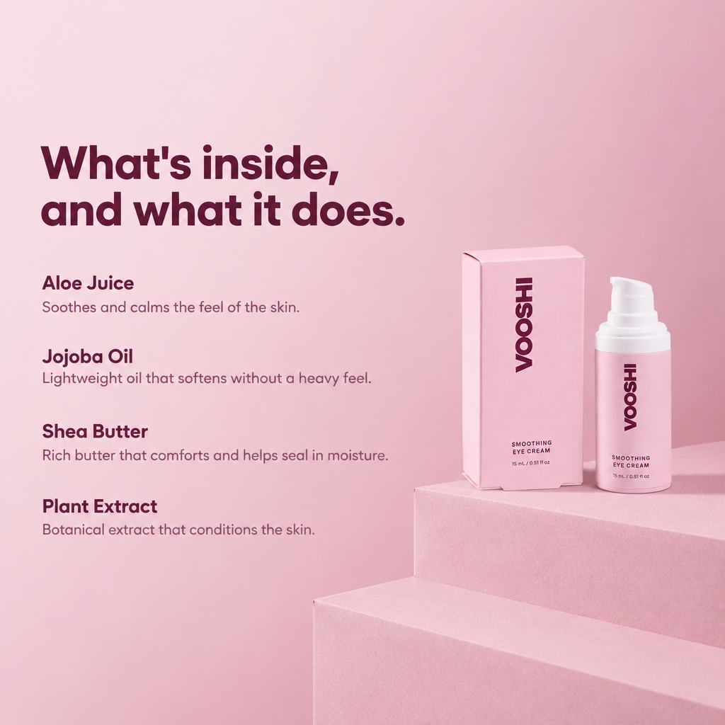 Key ingredients and what they do - VOOSHI Smoothing Eye Cream