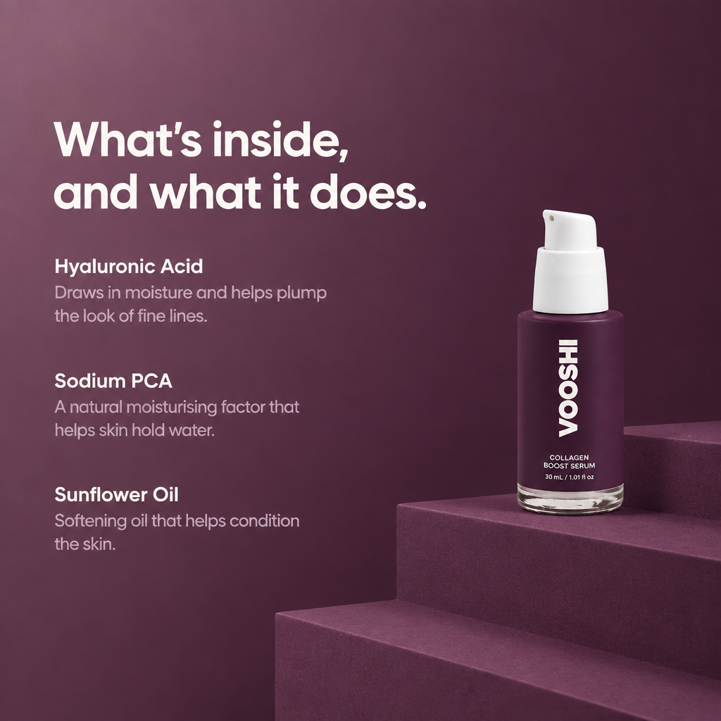Key ingredients and what they do - VOOSHI Collagen Boost Serum