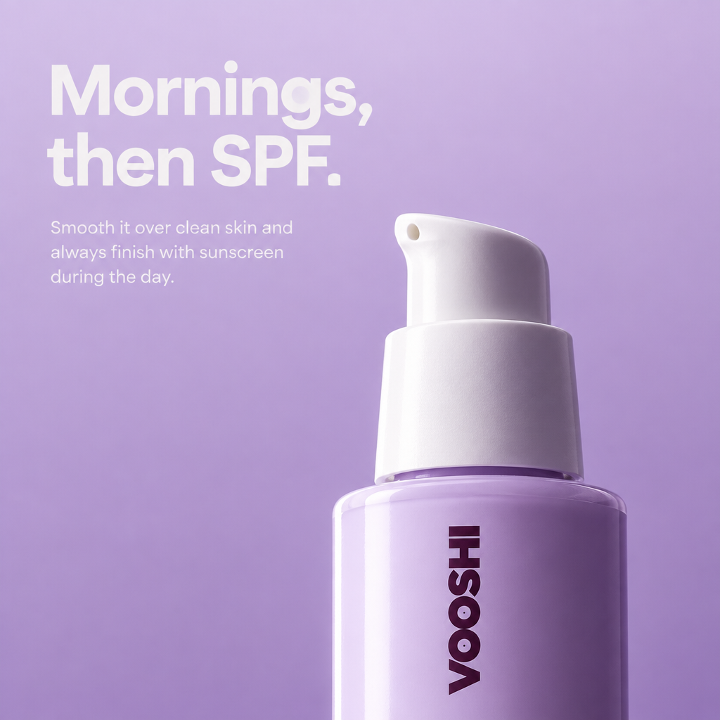 Mornings, then SPF - how to use VOOSHI Pigment Perfecting Serum