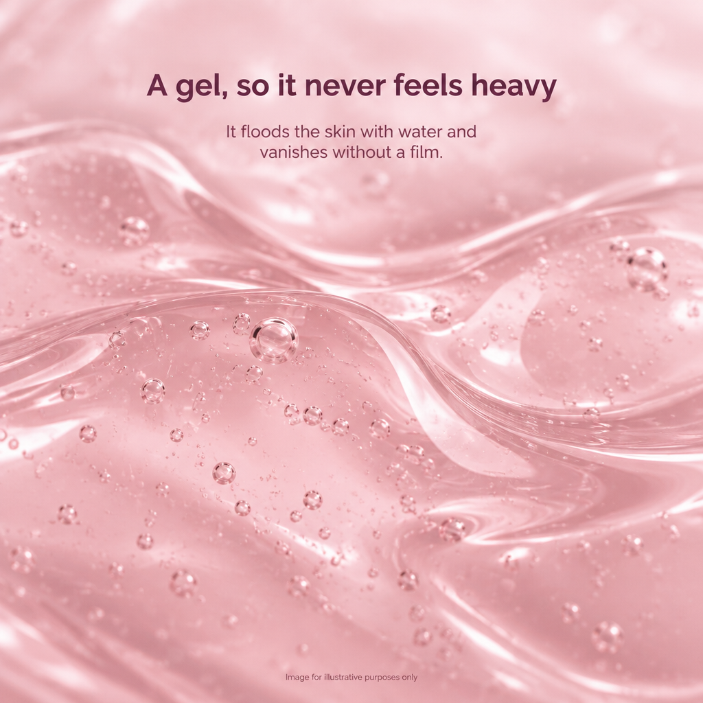 A gel, so it never feels heavy - VOOSHI Double Hydration Boost Gel texture