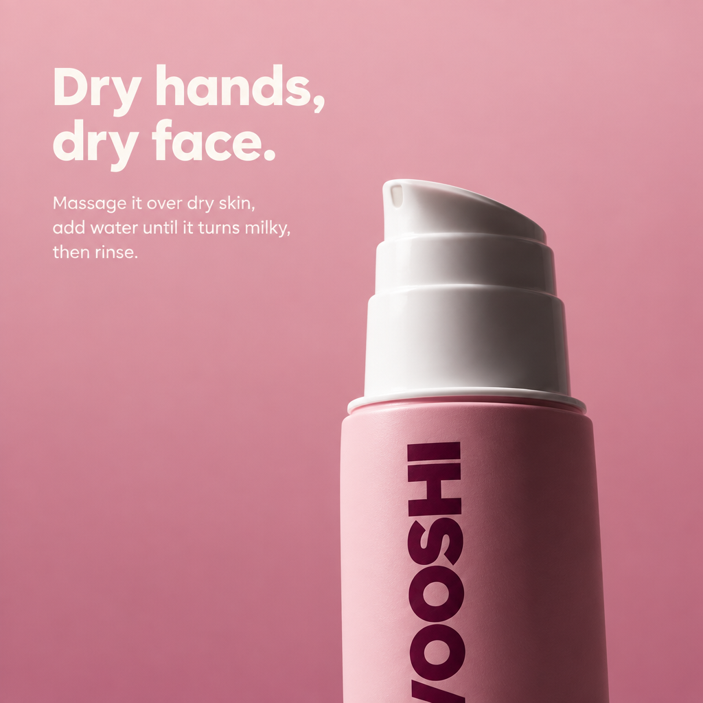 Dry hands, dry face - how to use VOOSHI Sensitive Skin Oil-To-Milk Cleanser