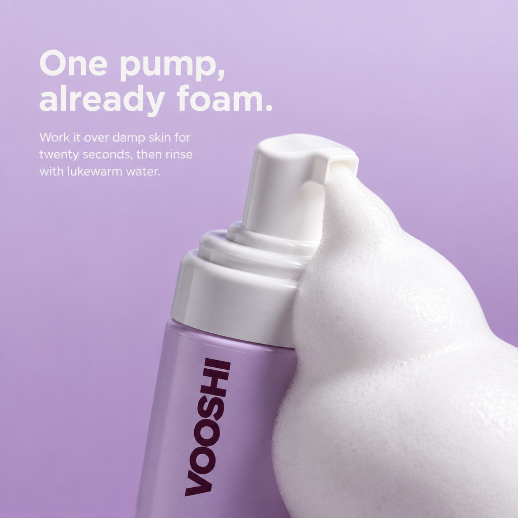 One pump, already foam - how to use VOOSHI Cleansing Foam