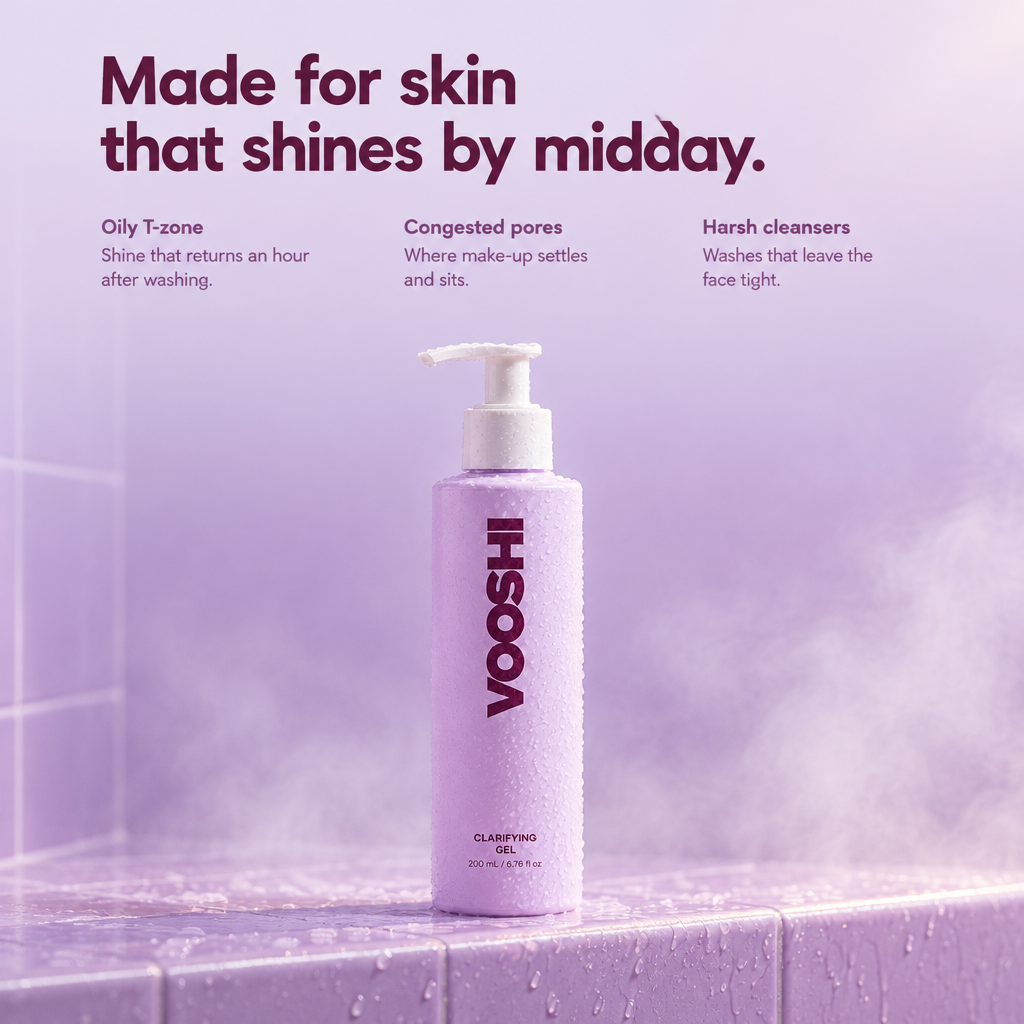 Made for skin that shines by midday - VOOSHI Clarifying Gel