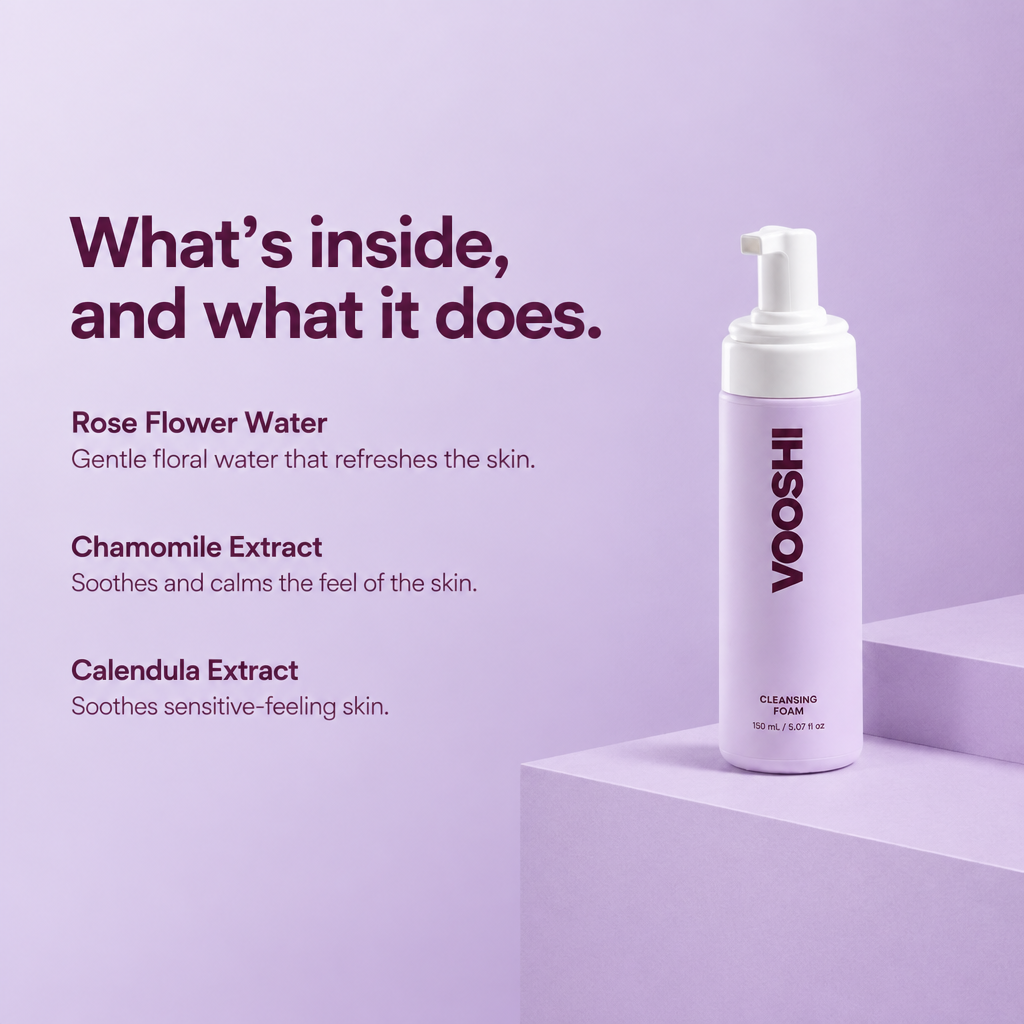 Key ingredients and what they do - VOOSHI Cleansing Foam