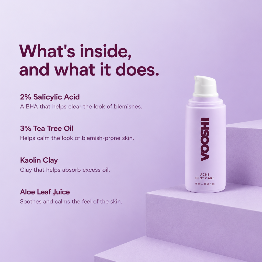 Key ingredients and what they do - VOOSHI Acne Spot Care