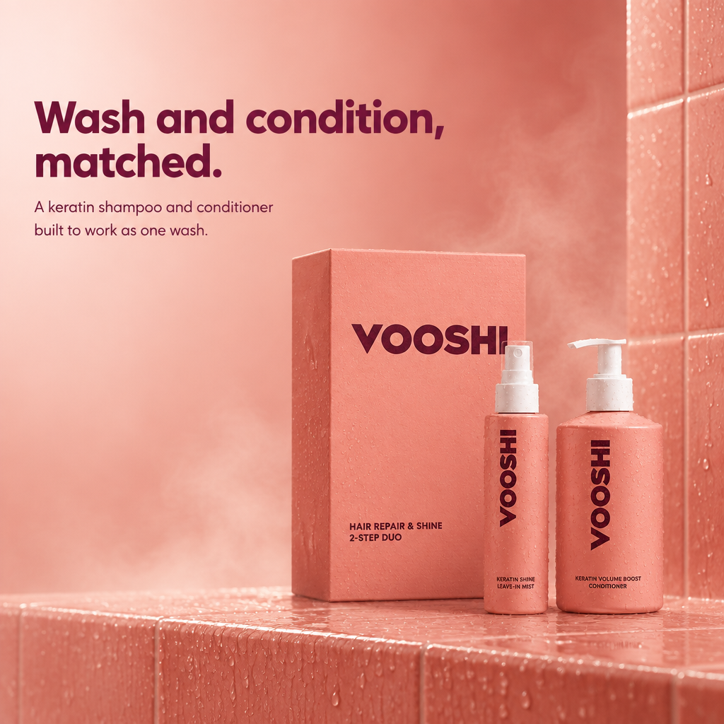 Wash and condition, matched - VOOSHI Hair Repair and Shine Duo